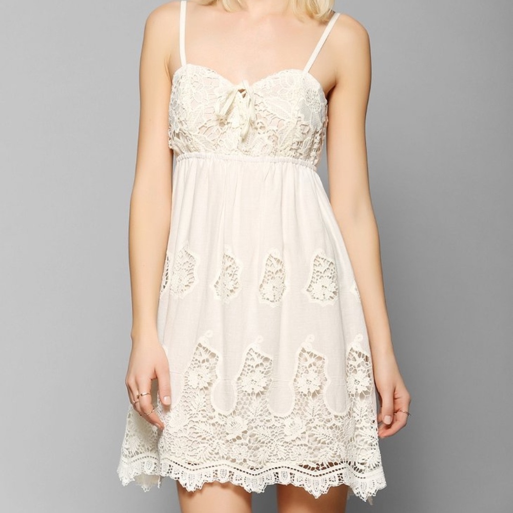 Anthropologie Pins & Needles Ivory Crochet Dress - Picture 2 of 8
